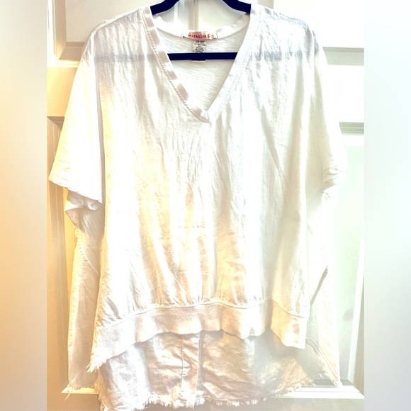 XCVI Wearables EUC SZ XL White Short Sleeve Top - Picture 9 of 9